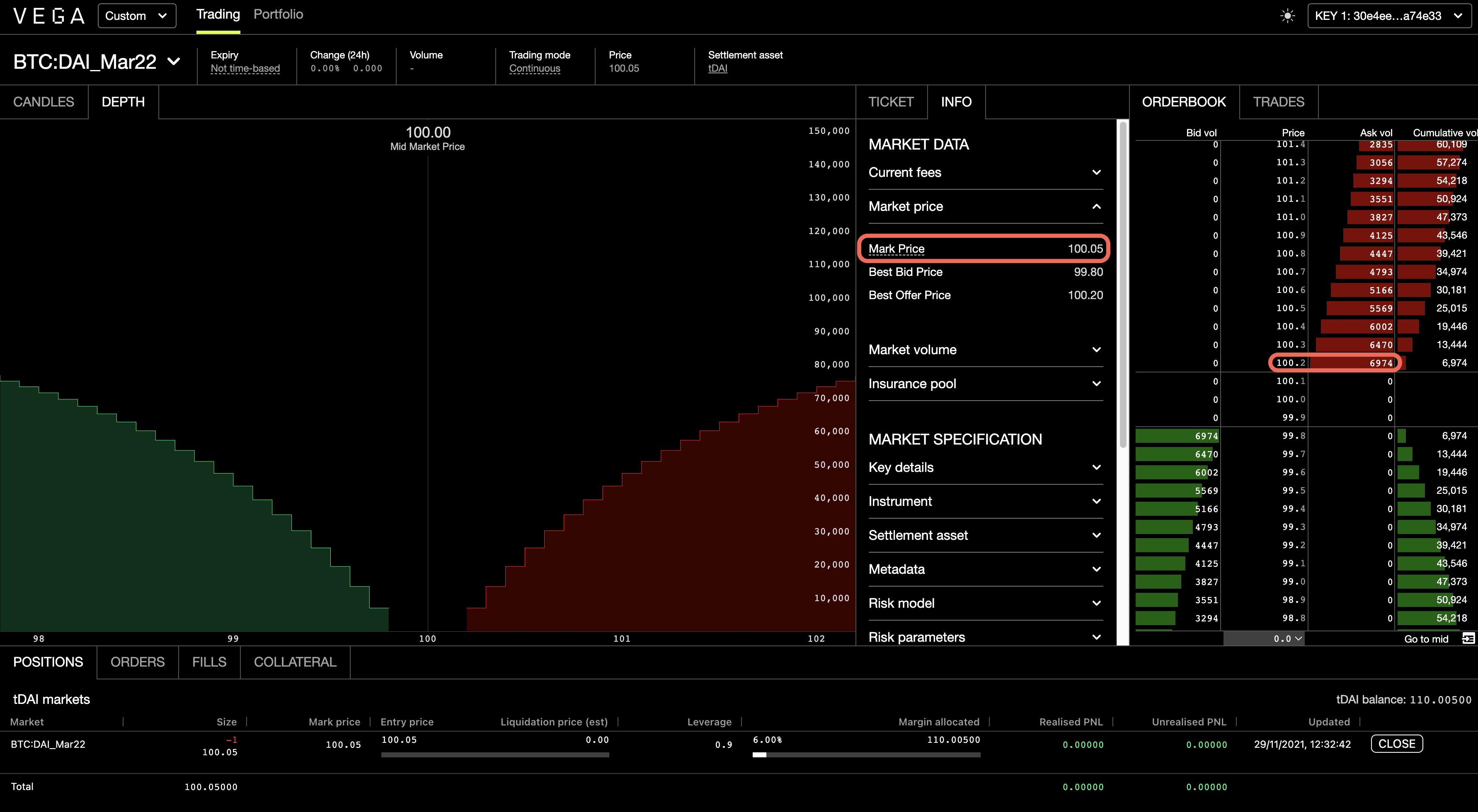 Calculating margin on open positions - Console